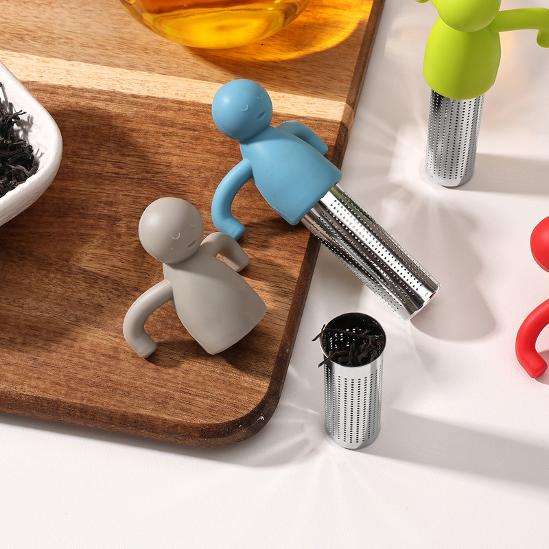 シリコーンティーメーカークリエイティブヒューマノイド茶漏れフィルター家庭用茶茶ストレーナーティーセットアクセサリー|undefined