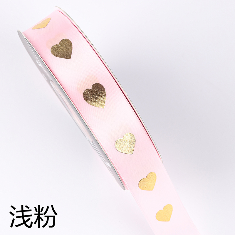 2,5 cm cinta de amor de oro Día de San Valentín chino ramo de flores regalo lazo atado pastel de hornear cinta