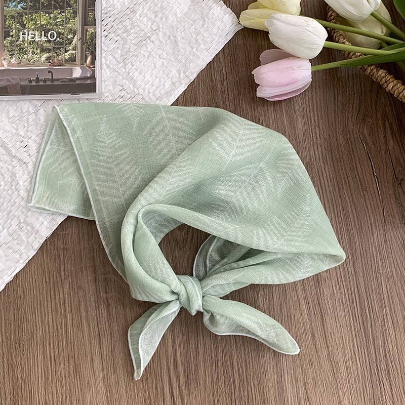 Pañuelo cuadrado pequeño, bufanda de seda, pañuelo floral de moda de verano para mujer, cinturón para el cabello de estilo pastoral, bufanda pequeña de alta calidad, accesorios para el cabello multifuncionales