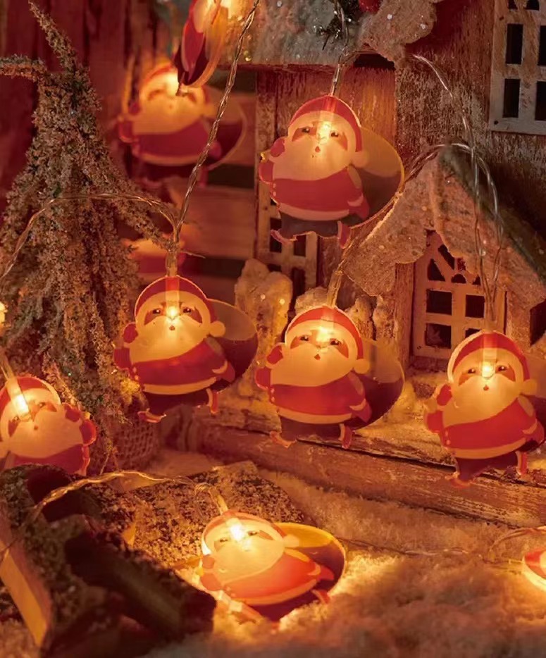 Papá Noel muñeco de nieve luces decorativas colgantes de Navidad colgantes pintados led string de luces diseño de la escena de la tienda