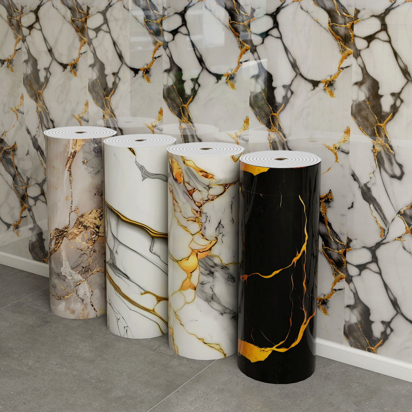 self-adhesive Marble Wall Stickers For Kitchen And Bathroom Decoration, Living Room And Bedroom Wallpaper, Waterproof And Moisture-proof Stickers_voghion.com