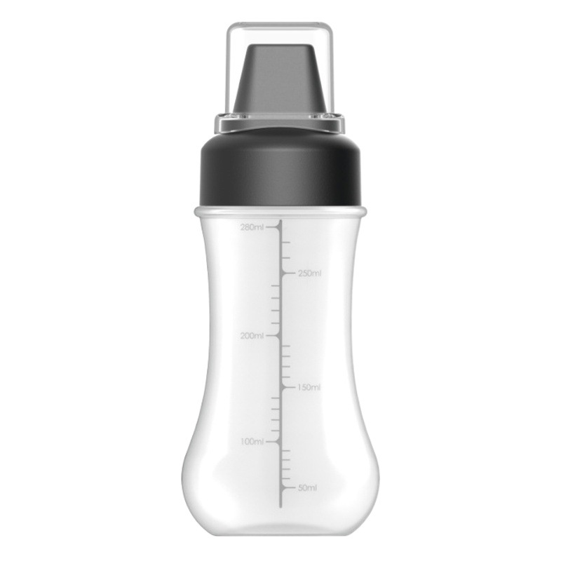 Botella de salsa de cinco agujeros con cubierta antipolvo cocina de plástico miel salsa de soja condimento botella salsa de tomate ensalada botella 350ml