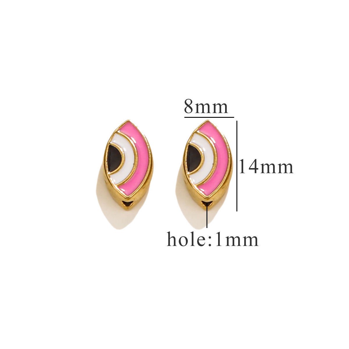 Cuentas cuadradas de acero inoxidable europeas y americanas, cuentas de ojos de doble cara con goteo de esmalte, cuentas divisorias, cuentas sueltas, accesorios de joyería de bricolaje al por mayor