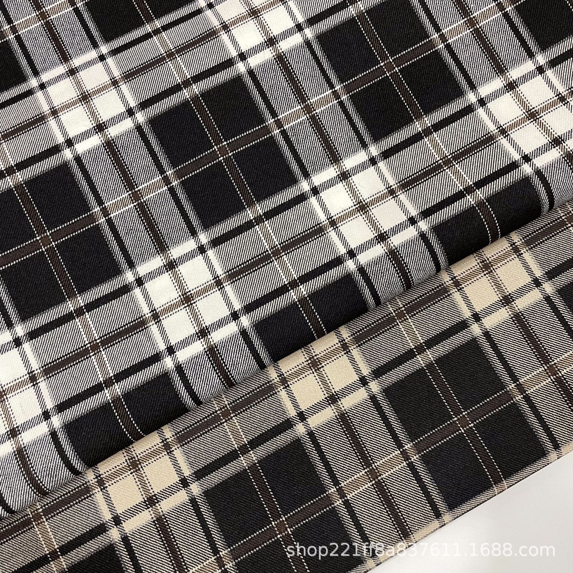 双弹裤料格 休闲外套 衬衫布 半身裙 连衣裙面料 TR色织格子布