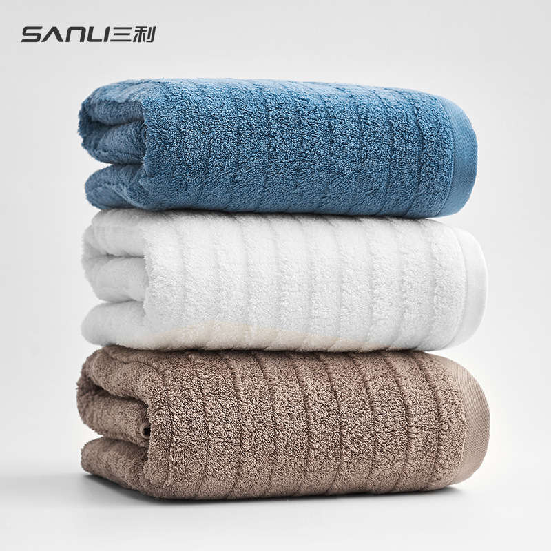 [two] Sanli 80*150/70*140 new hollow yarn bath towel 380/500g adult cotton bath towel