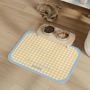Pet Special Placemat Water Absorbent Oil Absorbing Cat and Dog Dirt Resistant Wash-free Mat Cartoon Splash-proof Non-slip Diatom Mud Mat