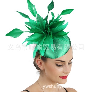 Green Amazon Aliexpress Popular Satin Hat Bridal Headdress Photo Wedding Photography Performance Dropshipping