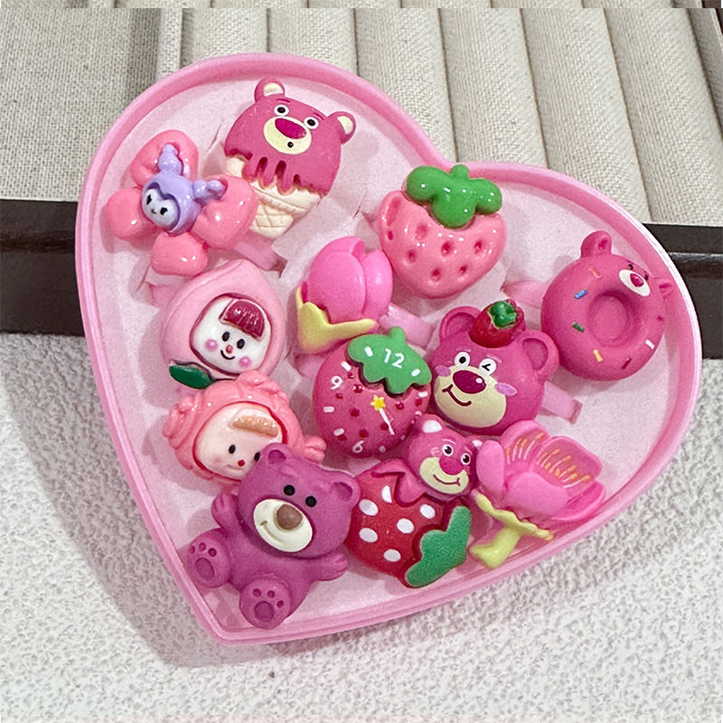 12 solid color strawberry bears (random styles)