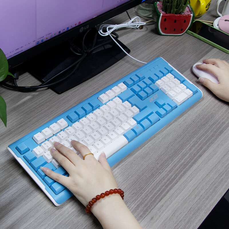 Source Wholesale Wired Keyboard Light Sound Design Notebook Desktop Membrane Keyboard USB Interface 104 Keys Color Matching