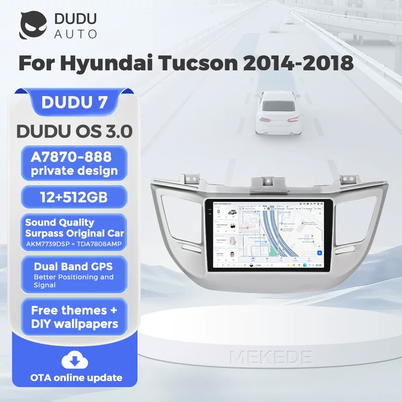 Совместимо с Hyundai Tucson 2014-2018 модифицированное Carplay Android Bluetooth HD экран заднего вида навигации