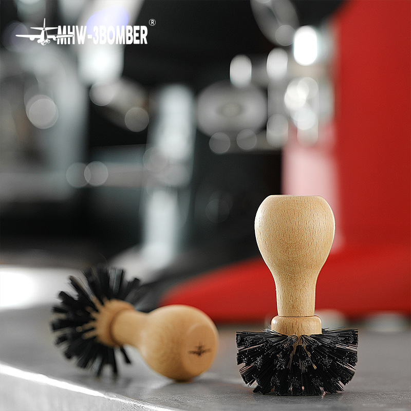 MHW-3BOMBER bomber powder bowl cleaning brush coffee machine handle solid wood cleaning brush bar counter tool