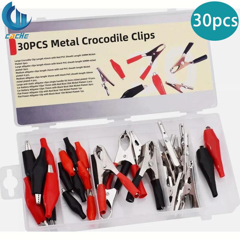 Factory direct alligator clip 30pcs boxed car battery charging alligator clip suit alligator clip