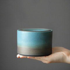 海藍創意煙灰缸茶渣缸澗水功夫茶具茶道配件防風煙灰缸大號