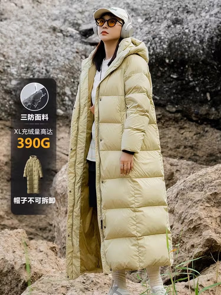 2025 冬肥厚エクストラロンググースダウンジャケット女性の膝上ロングハイエンドスリム屋外極寒グースダウンジャケット暖かいジャケット