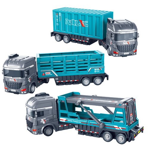 Inertial container transporter large truck container cargo trailer children boy cargo engineering toy car model