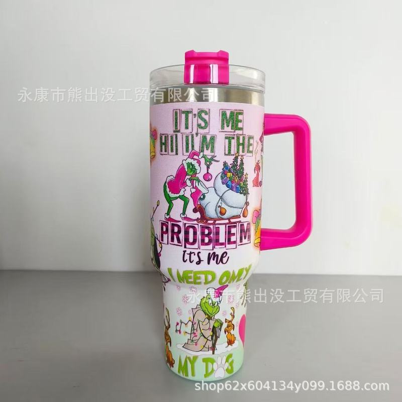 格林奇40oz汽车杯304不锈钢保温杯便携家用防摔水杯创意高颜值|undefined