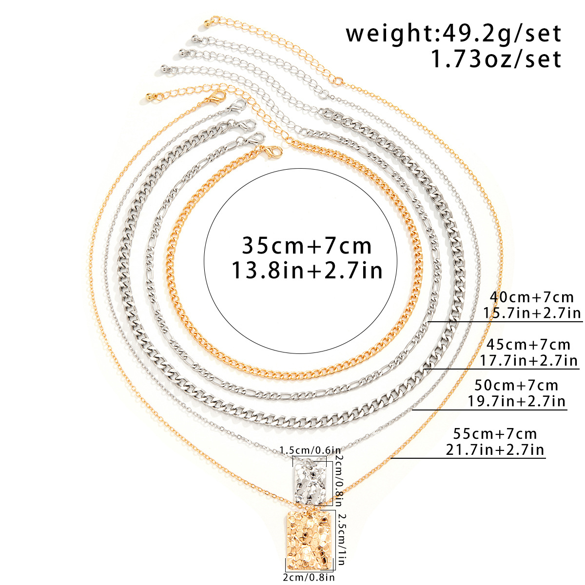 Vintage Style Round Square Solid Color Alloy Plating Women's Pendant Necklace display picture 10