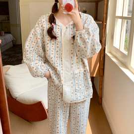 实拍2025睡衣女秋冬新款加厚卡通小熊可外穿家居服长袖套装批发