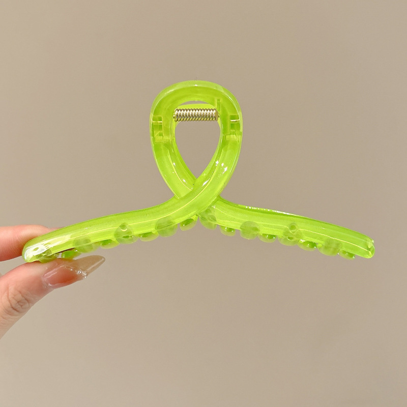 Horquilla de temperamento elegante francés, pinza de tiburón de acrílico para mujer, pinza de agarre grande, accesorios para el cabello, horquilla de sensación de alta calidad al por mayor