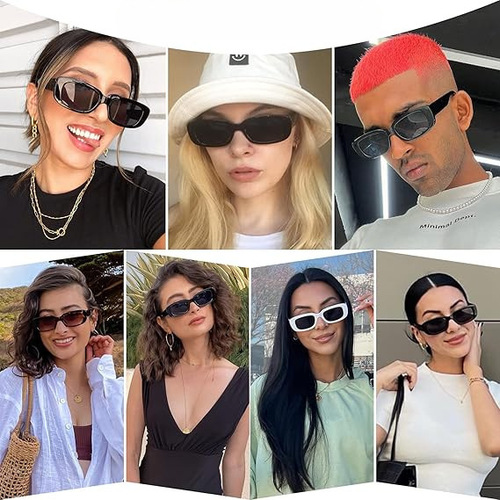 Retro Rectangle Sunglasses for Men and Women, Classic Style, Fashion Sunglasses, Protective, Cool and Stylish Square Frame