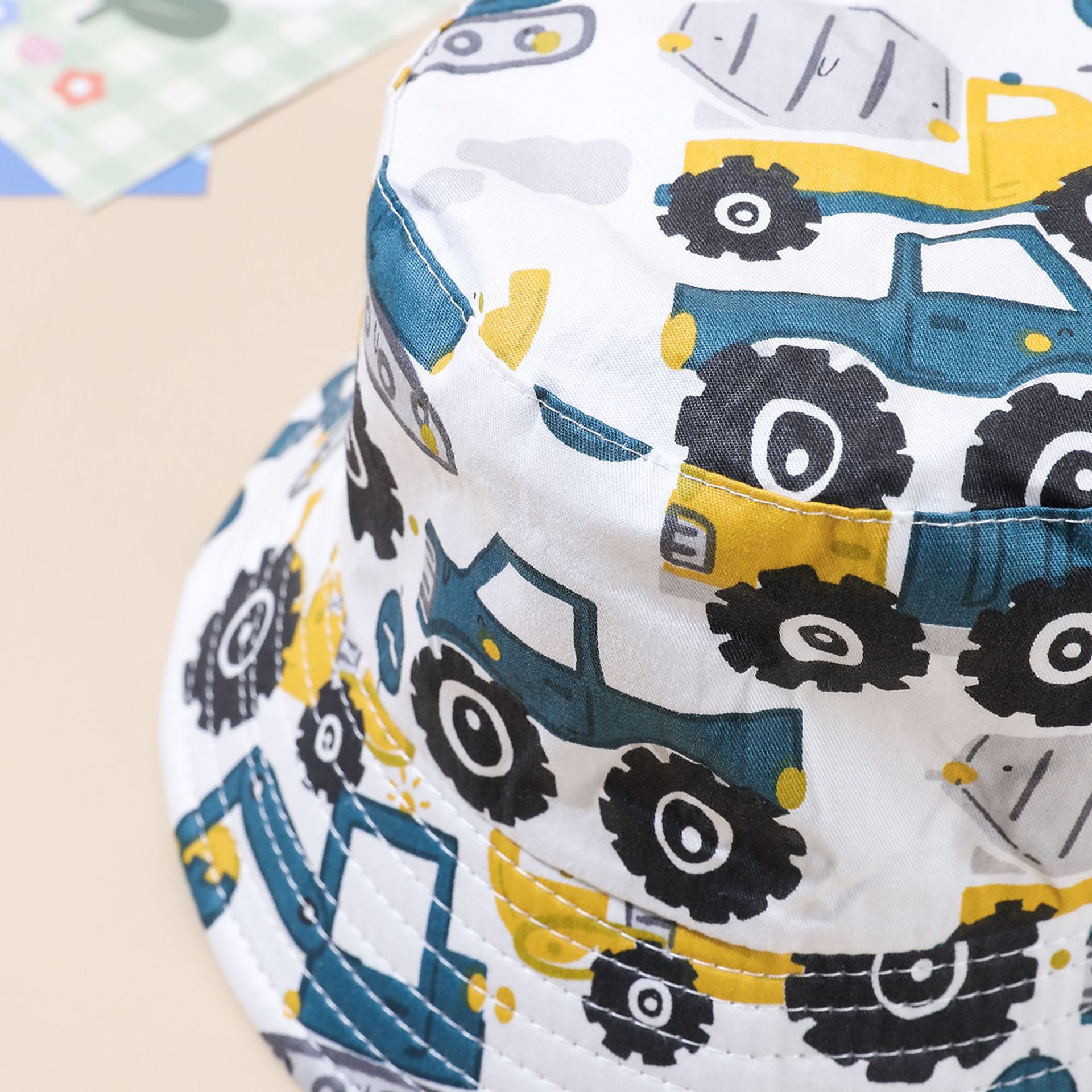 Sombrero DE LOS NIÑOS primavera y otoño Delgado coche de dibujos animados lindo sombrero de pescador niños y niñas verano protección solar sombrero de cuenca image 3