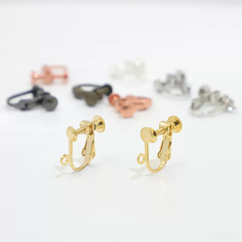 平头螺丝耳夹耳饰配件可调节松紧日韩流行DIY无耳洞螺旋耳环批发