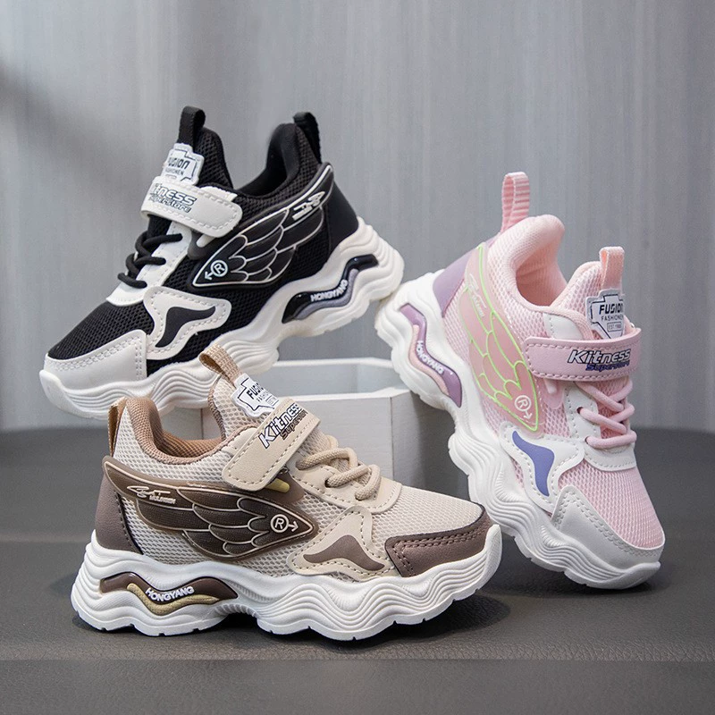 Спортивная обувь для мальчиков, весна 2025, новые легкие кроссовки для девочек среднего и большого размера, повседневные студенческие туфли принцессы на мягкой подошве