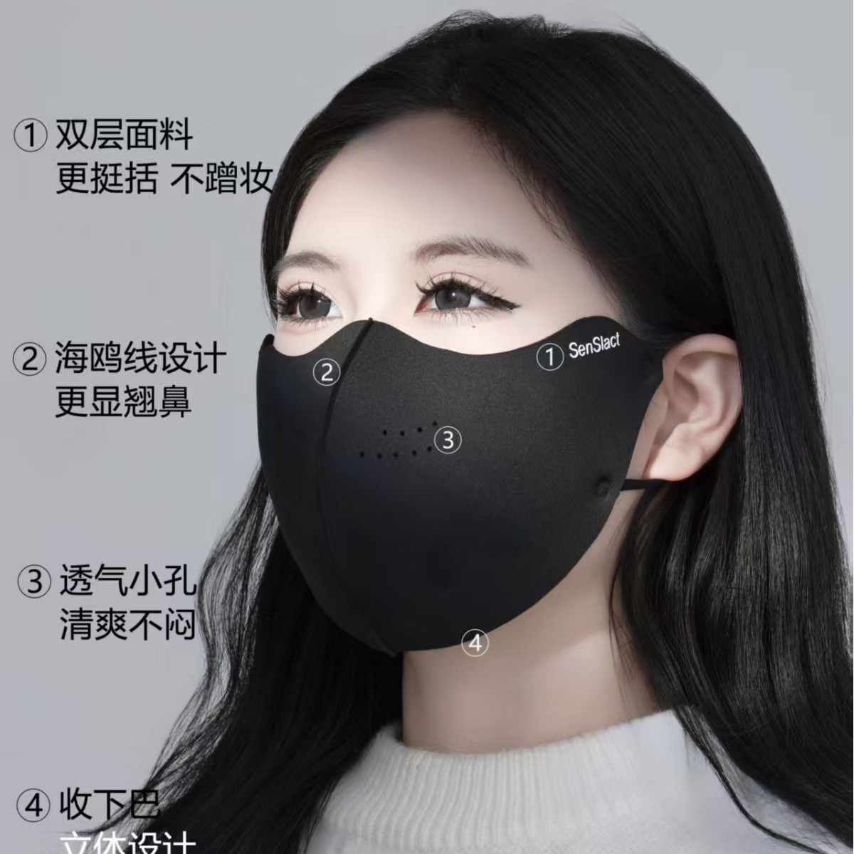 2025秋冬季爆款保暖口罩骑行防风防尘防晒护眼角保暖口罩女高颜值