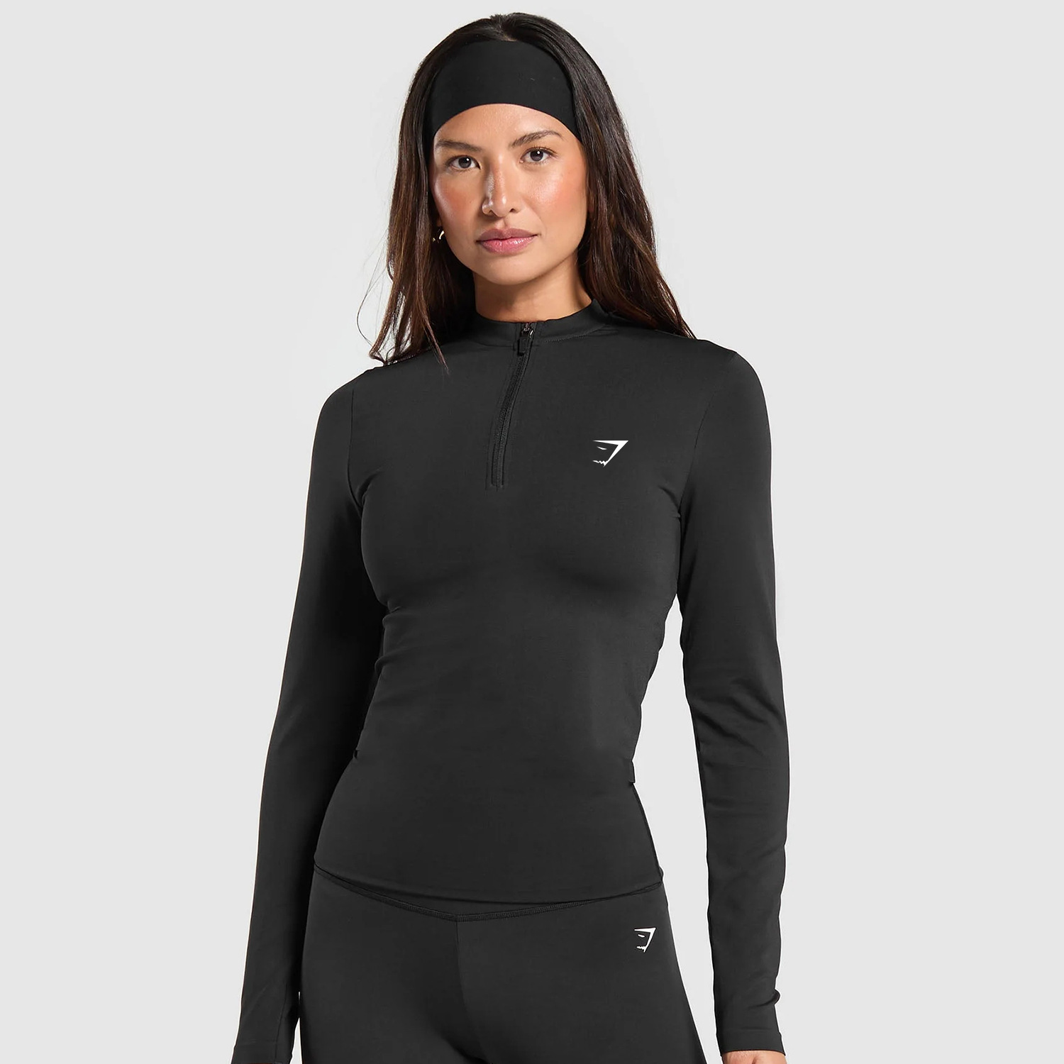 Women's Half-Zip Fitted Long-Sleeve Sports Top for Running, Training and Yoga | Quick-Dry