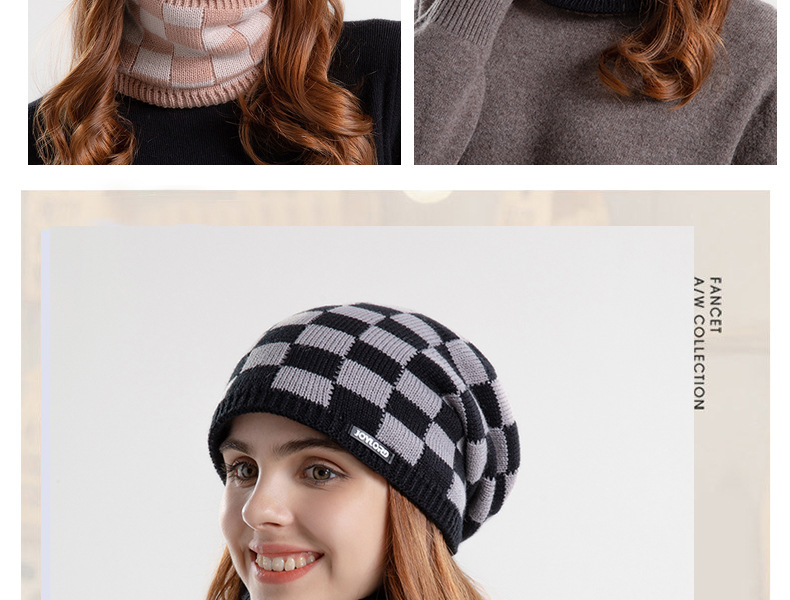 Winter hat bib set plus wool warm earmuffs woolen hat Europe and America cross-border women's knitted hat_voghion.com