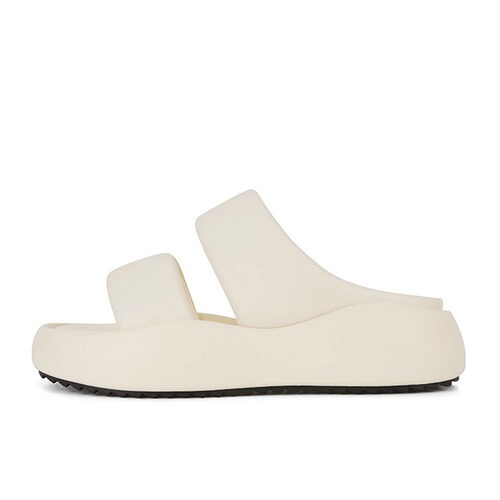 Gu Yun | Thick-soled Double-Strap Elevating Open-Toe Sandals Women's 2024 New Arrival Summer All-match Bread Beach Flat Slippers