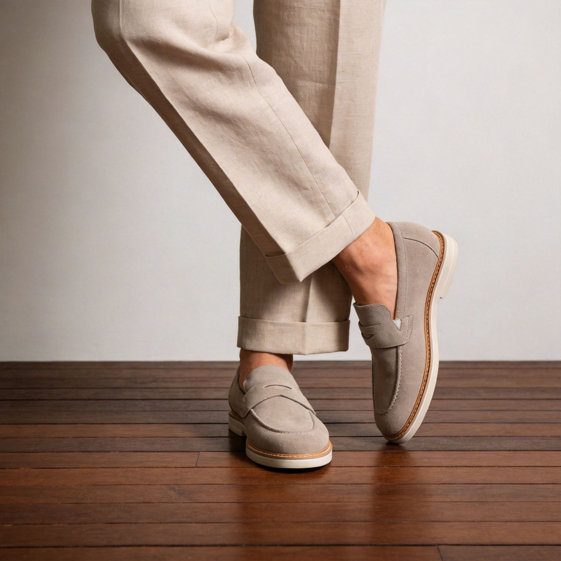 Kişi üçün mat dəri slip-on ayaqqabı, rahat casual model