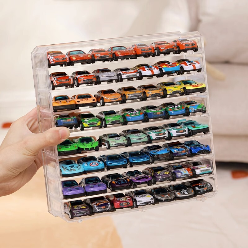 1:64 Car Model Storage Rack Domeka Hot Wheels Toy Car Multi-Layer Display Rack Transparent Desktop Storage Rack