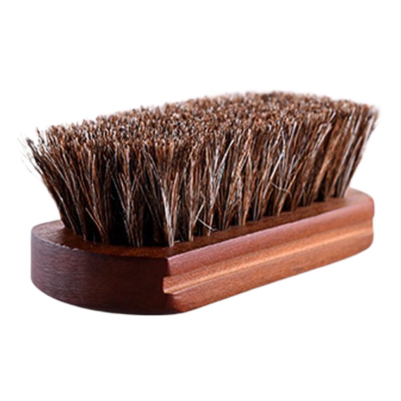 Precio de fábrica de madera maciza de cerdas de caballo cepillo de zapatos cuadrado cepillo de zapatos de limpieza del hogar polvo cepillo de zapatos cuidado de pulido cepillo de pelo de caballo