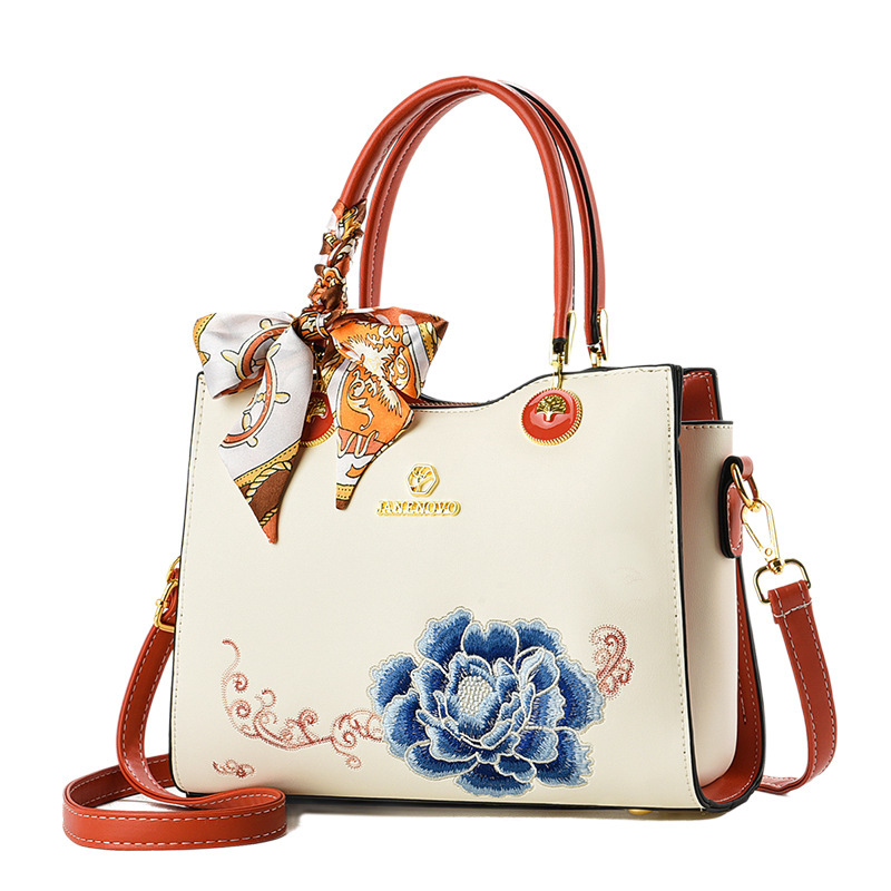 Bolsa de mano de mujer elegante regalo 2025 nuevo estilo para la suegra flores bordadas de moda bolso de hombro