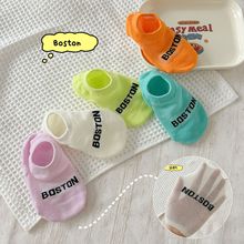 B2488儿童船袜春夏季薄款网眼透气棉袜韩系糖果色男女童地板袜