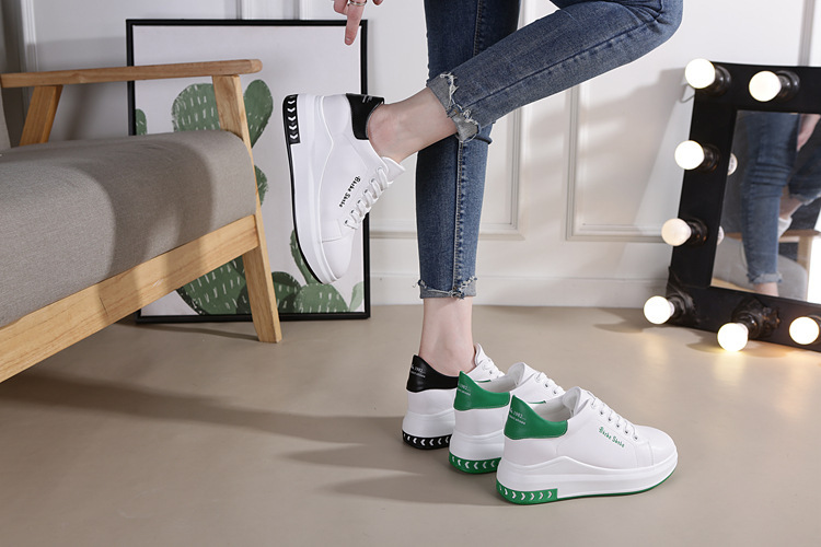 Baskets basses femme blanches compensées imperméables antidérapantes_voghion.com