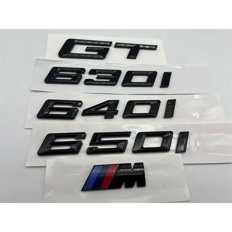 Suitable for BMW's new GT 630i, 640i, and 650i models; includes glossy black emblems, lettering, and rear emblems