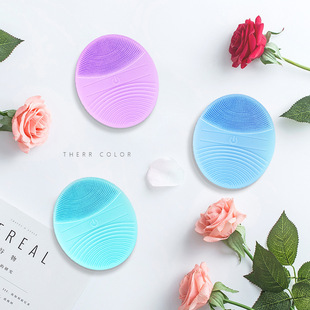 Cross-Border Silicone Facial Cleanser New Electric Silicone Facial Cleansing Brush Facial Cleansing Artifact Battery Facial Cleansing Instrument Gift
