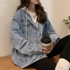 新款牛仔连帽牛仔外套女秋款外穿潮ins秋冬百搭宽松韩版女学生
