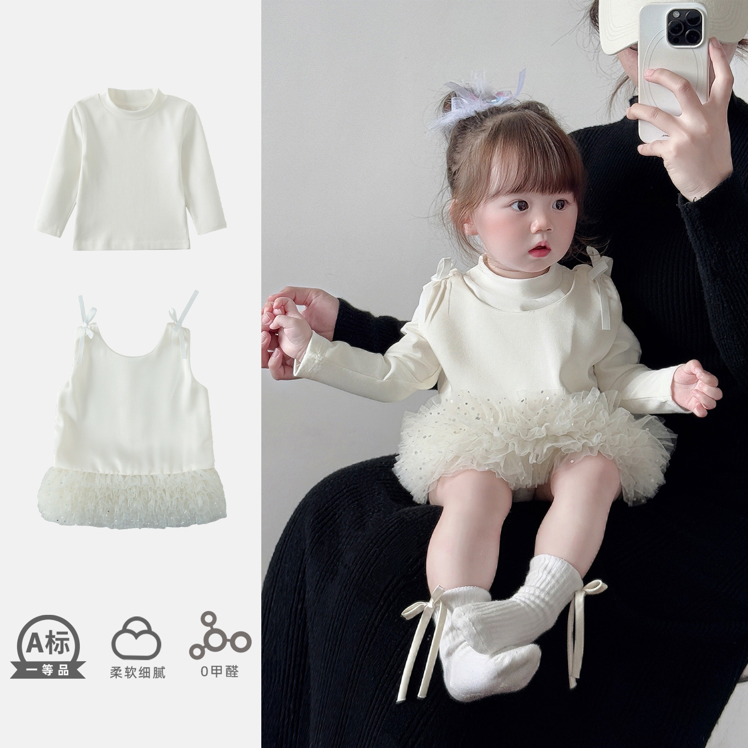 Dress, children's small princess costume, girl's skirt, set, Birthday gift