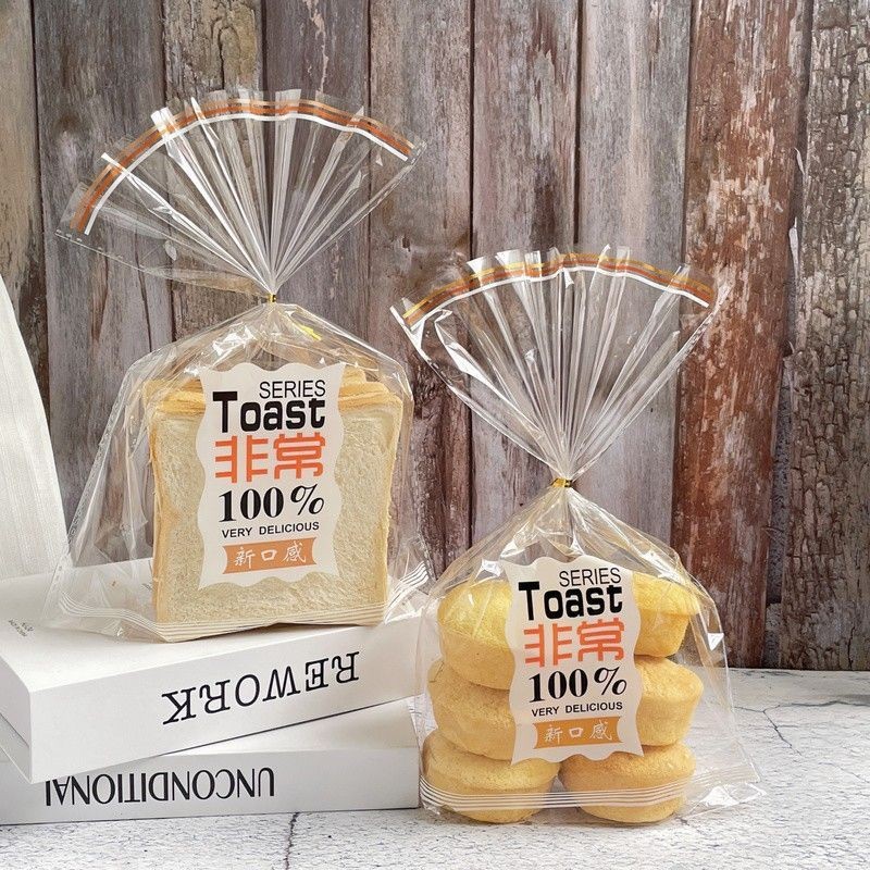 通用各类烘培塑料包装袋吐司面包袋 6片吐司袋 100个/扎 咨询样式