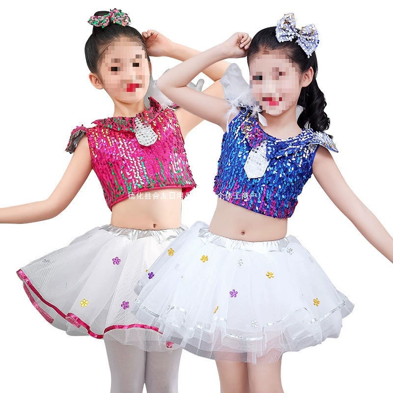 Детская юбка-пачка, костюмы для выступлений, юбка-пачка для девочек в детском саду, юбка-пачка с блестками, костюмы для джазовых танцев, современные танцевальные костюмы