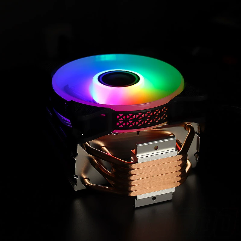 TJ600 компьютерный радиатор с 6 медными трубками для нескольких платформ, 12 см ARGB вентилятор с управлением температурой