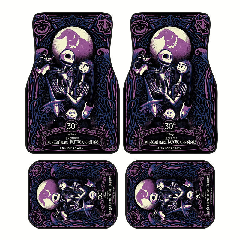 Temu Retro Nordic Style Car Floor Mats Carpet Four-Piece Set Stain-Resistant Floor Mats Cartoon Animation Car Stain-Resistant Floor Mats
