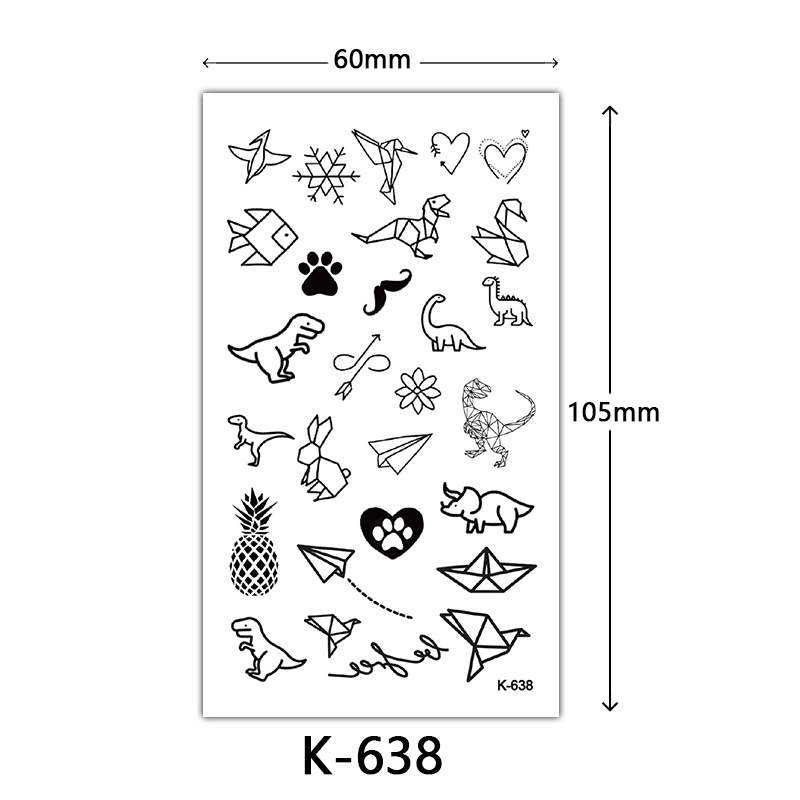 Pequeñas pegatinas de tatuaje frescas letras inglesas flores mariposas líneas de boceto pegatinas de tatuaje impermeables tatuaje