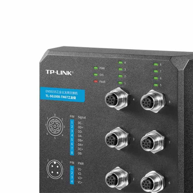 TP-LINK 8-портовый гигабитный промышленный Ethernet-коммутатор TL-SG1008-TN67, индустриального класса