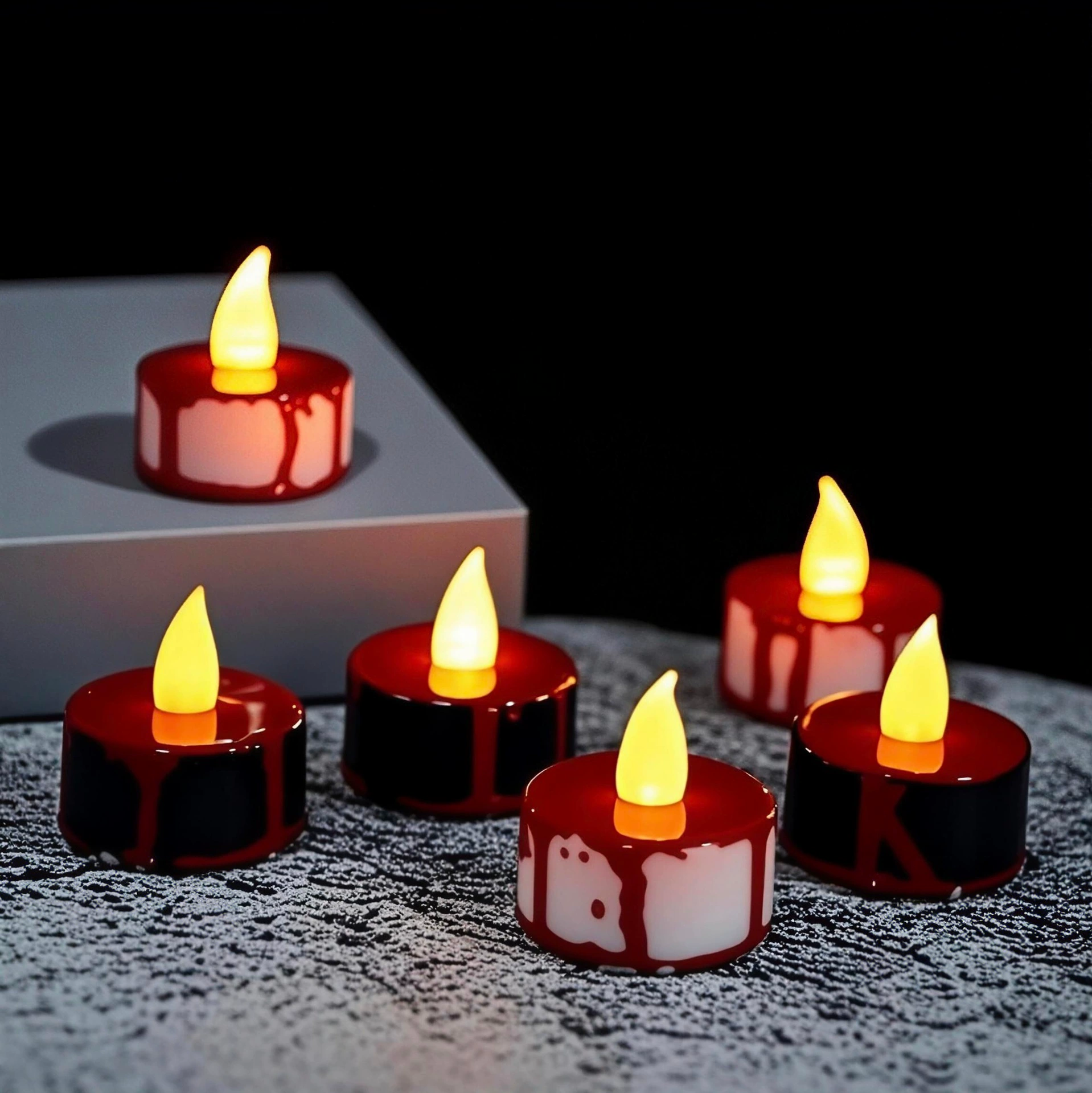 Светящиеся свечи с эффектом капель крови для декора на Хэллоуин и фестиваль призраков, реквизит для вечеринок, ночники с миганием и свечением