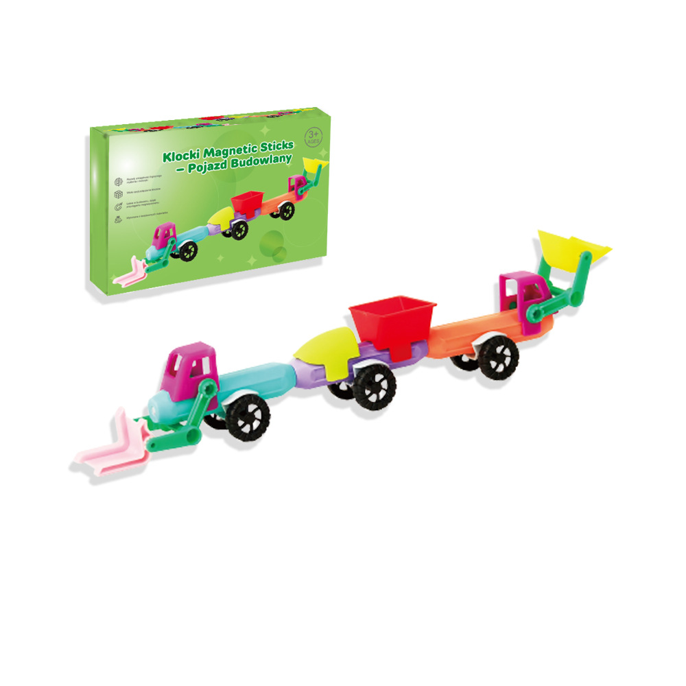 Barras magnéticas transfronterizas ensamblaje puzzle infantil nuevo coche de bloque magnético divertido compatible barra magnética carro de juguetes DIY