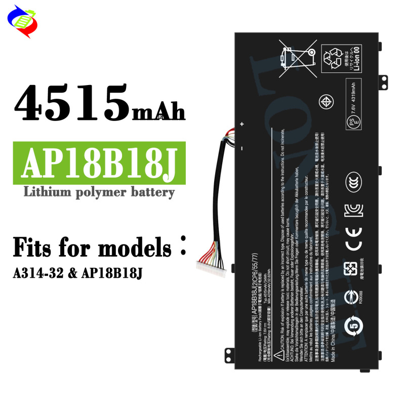 Suitable for Acer Ap18B18J New A314-32 Durable Large Capacity Notebook Battery Factory Wholesale Export